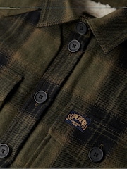 Superdry Green Borg Check Overshirt - Image 5 of 6