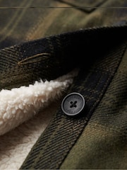 Superdry Green Borg Check Overshirt - Image 6 of 6