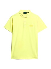 Superdry Yellow Essential Logo Neon Jersey 100% Cotton Polo Shirt - Image 4 of 6