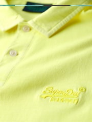 Superdry Yellow Essential Logo Neon Jersey 100% Cotton Polo Shirt - Image 5 of 6