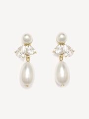 CompletedWorks Gold Plated Infinity's Reversal 18ct Pearl Drop Earrings - Image 1 of 4