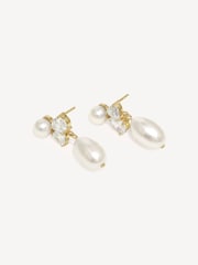 CompletedWorks Gold Plated Infinity's Reversal 18ct Pearl Drop Earrings - Image 2 of 4