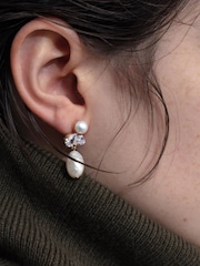 CompletedWorks Gold Plated Infinity's Reversal 18ct Pearl Drop Earrings - Image 4 of 4