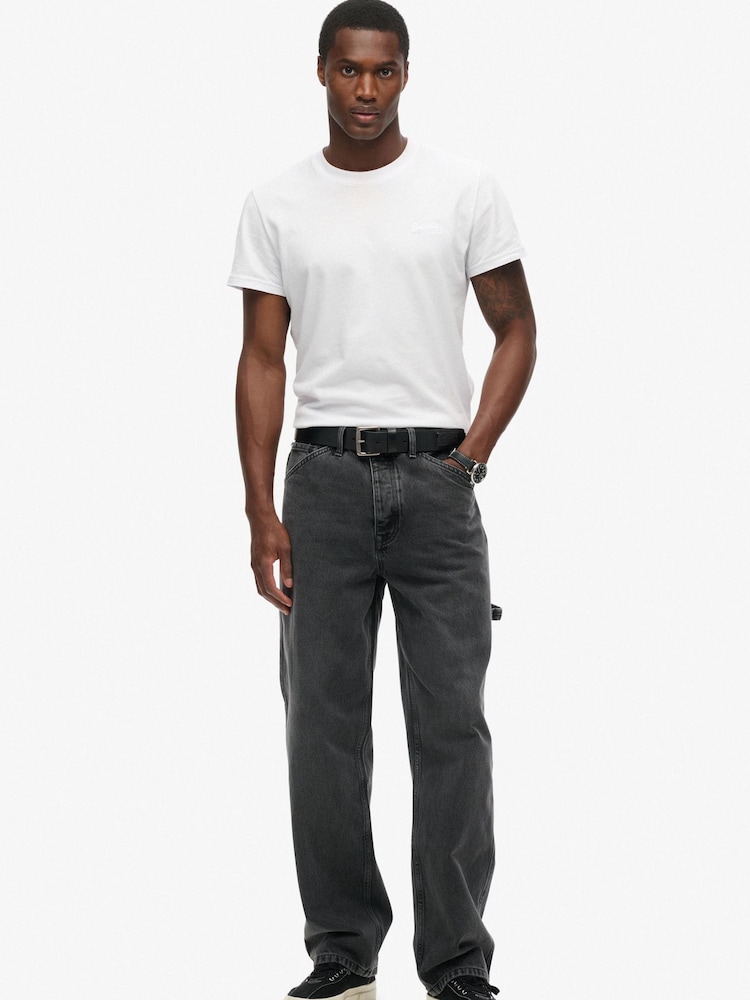 Superdry Black 100% Organic Cotton Carpenter Jeans - Image 4 of 4