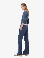 Superdry Blue Navy 100% Cotton Athletic Essentials Low Rise Flare Joggers - Image 2 of 3