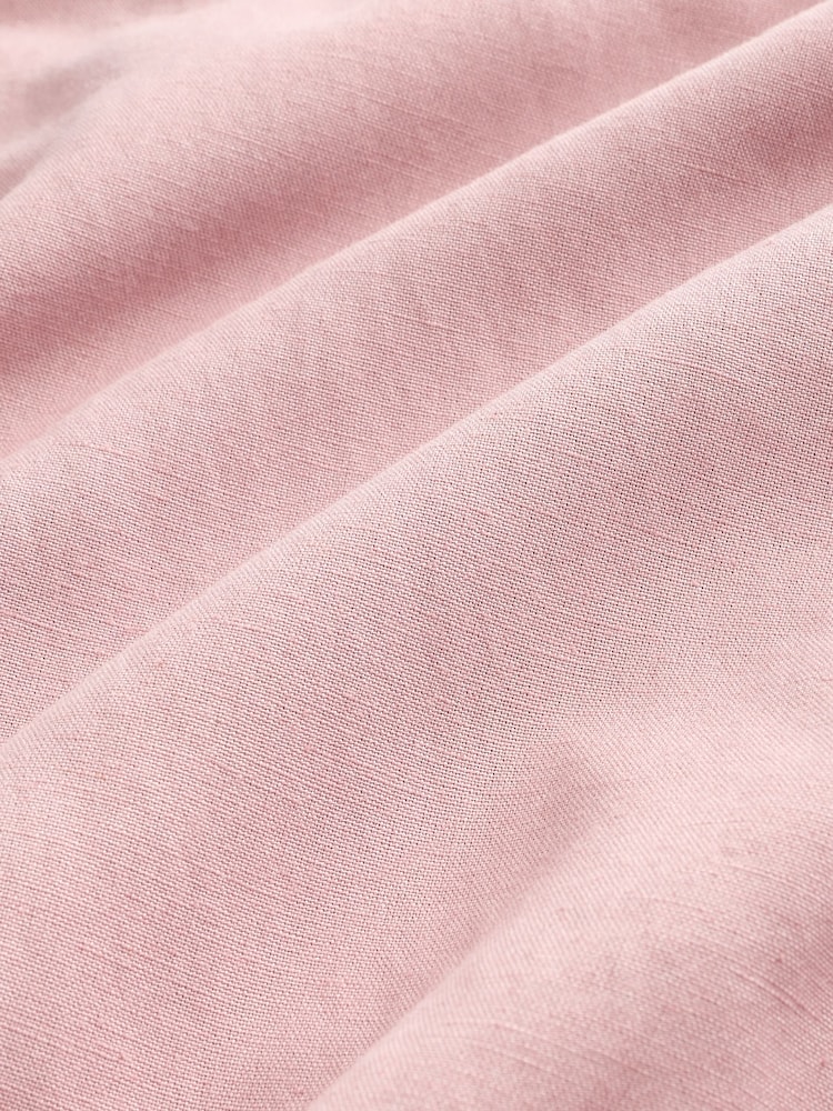 Dusty Pink One Shoulder Rouched Maxi Dress With Linen - Image 2 of 3