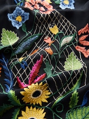Black Premium Embroidered Occasion Maxi Dress - Image 4 of 4