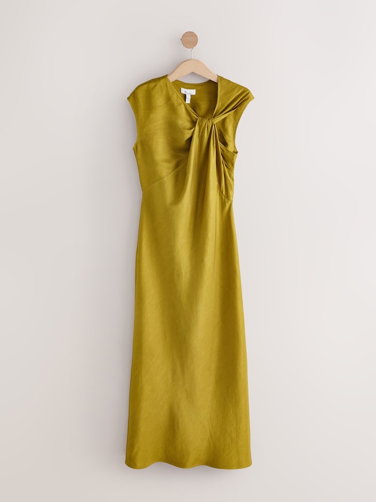 Olive Green N. Premium Occasion Twist Maxi Dress - Image 1 of 3