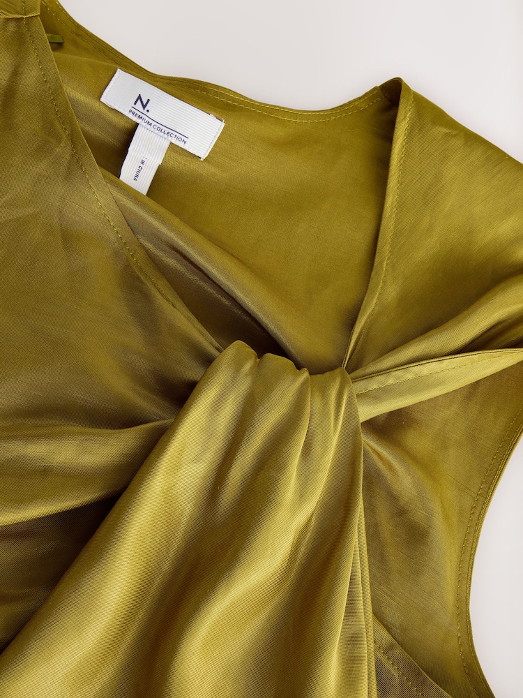 Olive Green N. Premium Occasion Twist Maxi Dress - Image 2 of 3