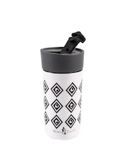 Navigate Black/White Monochrome Insulated 350ml Stainless Steel Travel Mug - Image 2 of 2