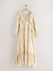 Gold N. Premium Long Sleeve Ruffle Tie Front Maxi Dress - Image 6 of 10