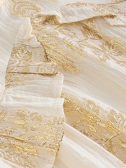 Gold N. Premium Long Sleeve Ruffle Tie Front Maxi Dress - Image 9 of 10