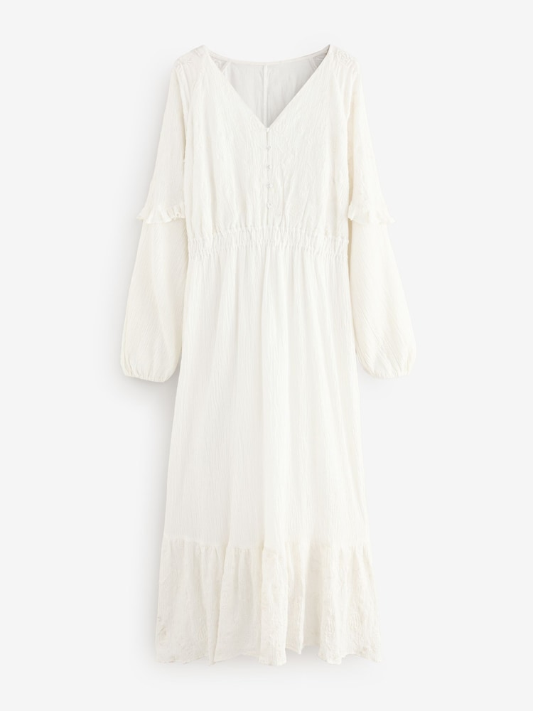 white long sleeve cotton dress White Maxi Dress, Maxi Dress, Long Sleeves White Dress, Summer Maxi Dress,  Maternity Maxi Dress, Summer Wedding Dress, White Dress