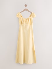 Buttermilk Yellow Puff Sleeve Midi Dress - Image 5 of 7