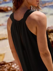 Black Linen Sleeveless Jumpsuit - Image 3 of 6