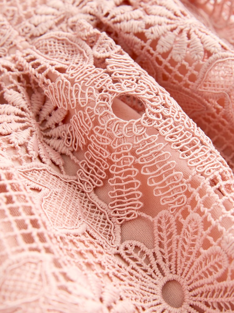 Pastel Pink N. Premium Occasion Lace Bandeau Maxi Dress - Image 7 of 8