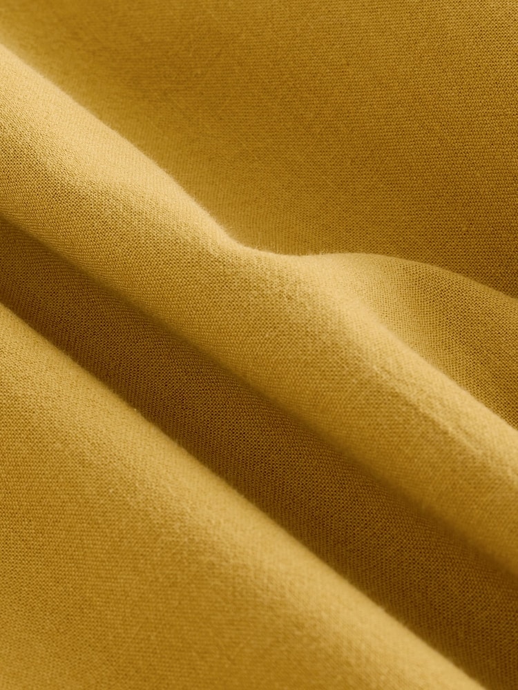 Ochre Yellow Ruffled Tie Back Wide Leg Boho 100% Cotton Jumpsuit - Image 8 of 8