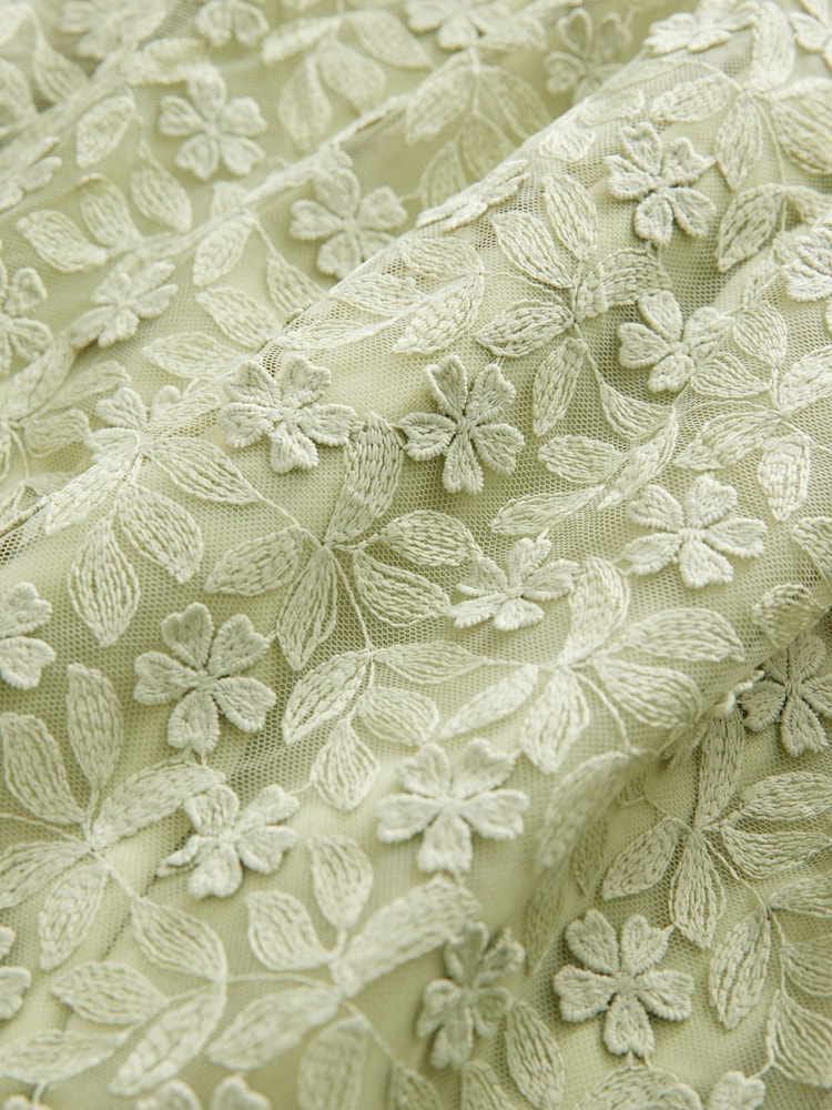 Sage Green N. Premium Occasion Lace Bandeau Maxi Dress - Image 6 of 7