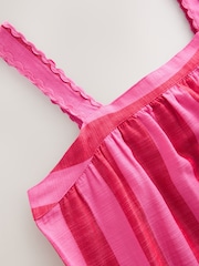 Red/Pink Stripe Square Neck Maxi Summer Dress - Image 7 of 8