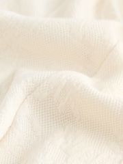 Ecru White Cap Sleeve Jacquard Midi Dress - Image 9 of 9