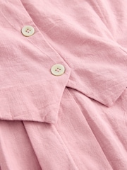 Pastel Pink 100% Cotton Sleeveless Waistcoat Style Playsuit - Image 6 of 6