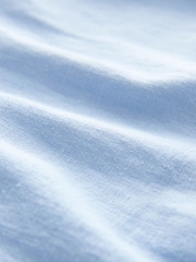 Light Blue Halterneck Collar Midi Shirt Linen Blend Dress - Image 7 of 7
