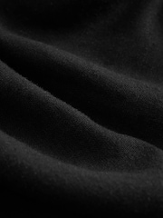 Black Sleeveless Scoop Neck Waisted Mini Dress with Linen - Image 7 of 8