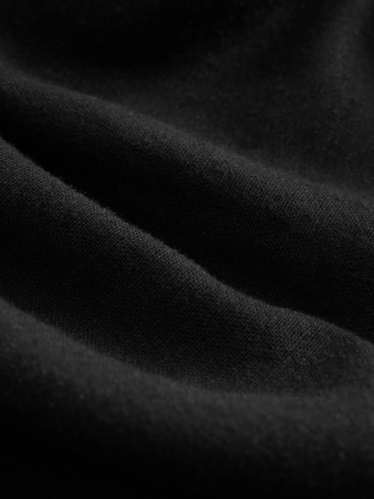 Black Sleeveless Scoop Neck Waisted Mini Dress with Linen - Image 7 of 8