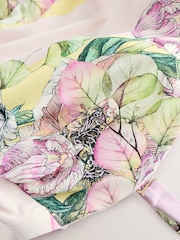 Lilac/Cream Floral Print DD+ Bandeau Tummy Control Swimsuit - Image 7 of 9