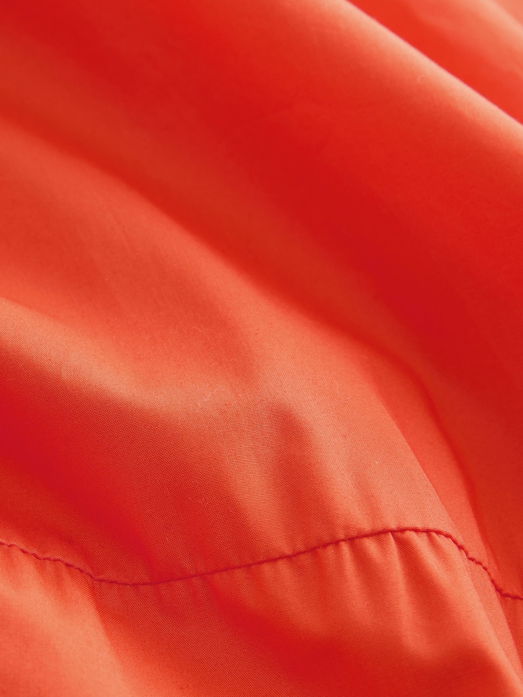 Orange 100% Cotton Halter Tie Neck Sleeveless Tiered Mini Dress - Image 7 of 7 Orange 100% Cotton Halter Tie Neck Sleeveless Tiered Mini Dress - Image 7 of 7