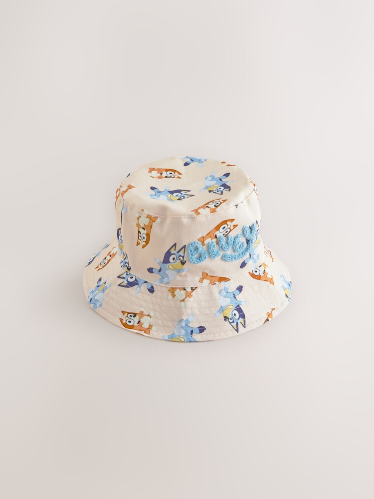 Cream 100% Cotton Bluey Bucket Hat (1-10yrs) - Image 1 of 3