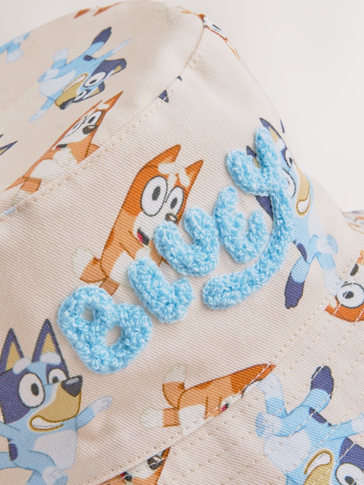 Cream 100% Cotton Bluey Bucket Hat (1-10yrs) - Image 2 of 3