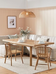 Chunky Weave Mid Natural Anderson Storage Left Hand Dining Bench - Image 3 of 9