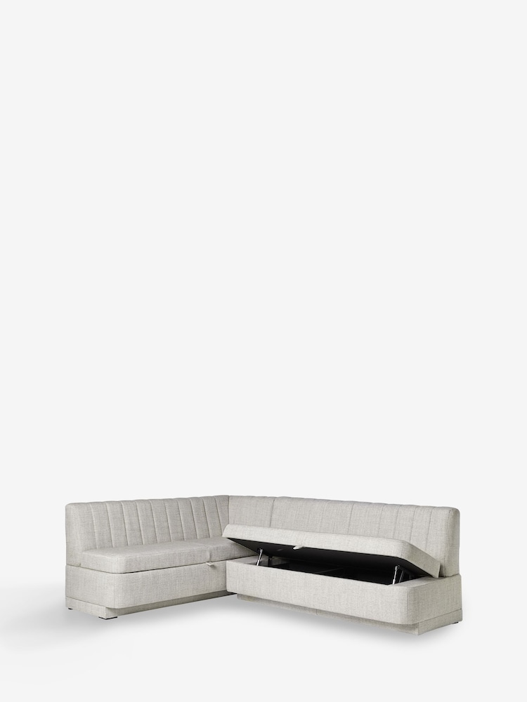 Chunky Weave Mid Natural Anderson Storage Left Hand Dining Bench - Image 9 of 9