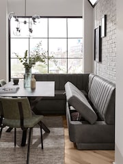 Monza Faux Leather Dark Grey Anderson Storage Left Hand Dining Bench - Image 2 of 9