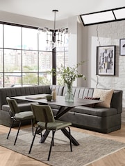 Monza Faux Leather Dark Grey Anderson Storage Left Hand Dining Bench - Image 3 of 9