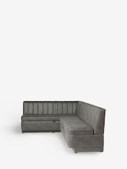 Monza Faux Leather Dark Grey Anderson Storage Left Hand Dining Bench - Image 6 of 9