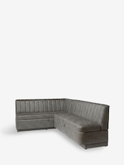 Monza Faux Leather Dark Grey Anderson Storage Left Hand Dining Bench - Image 8 of 9