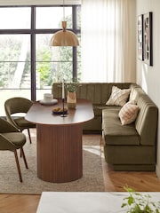 Plush Chenille Moss Green Anderson Storage Left Hand Dining Bench - Image 2 of 9