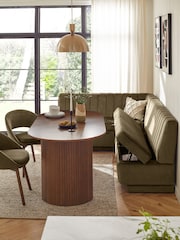 Plush Chenille Moss Green Anderson Storage Left Hand Dining Bench - Image 3 of 9