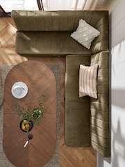 Plush Chenille Moss Green Anderson Storage Left Hand Dining Bench - Image 5 of 9