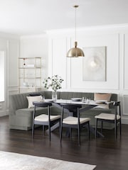 Soft Velvet Grey Anderson Storage Left Hand Dining Bench - Image 3 of 9