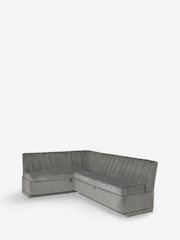 Soft Velvet Grey Anderson Storage Left Hand Dining Bench - Image 7 of 9