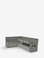 Soft Velvet Grey Anderson Storage Left Hand Dining Bench - Image 8 of 9