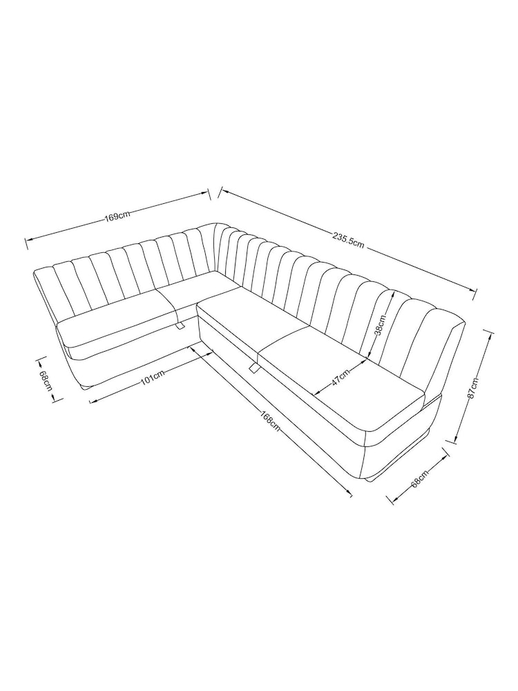 Soft Velvet Grey Anderson Storage Left Hand Dining Bench - Image 9 of 9 Soft Velvet Grey Anderson Storage Left Hand Dining Bench - Image 9 of 9