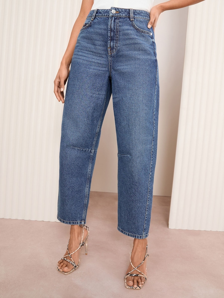 Умеренный синий - Friends Like These Denim Barrel Jeans - Image 2 of 5
