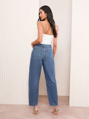 Умеренный синий - Friends Like These Denim Barrel Jeans - Image 5 of 5