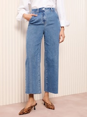 Умеренный синий - Friends Like These Wide Leg Cropped Jeans - Image 2 of 5