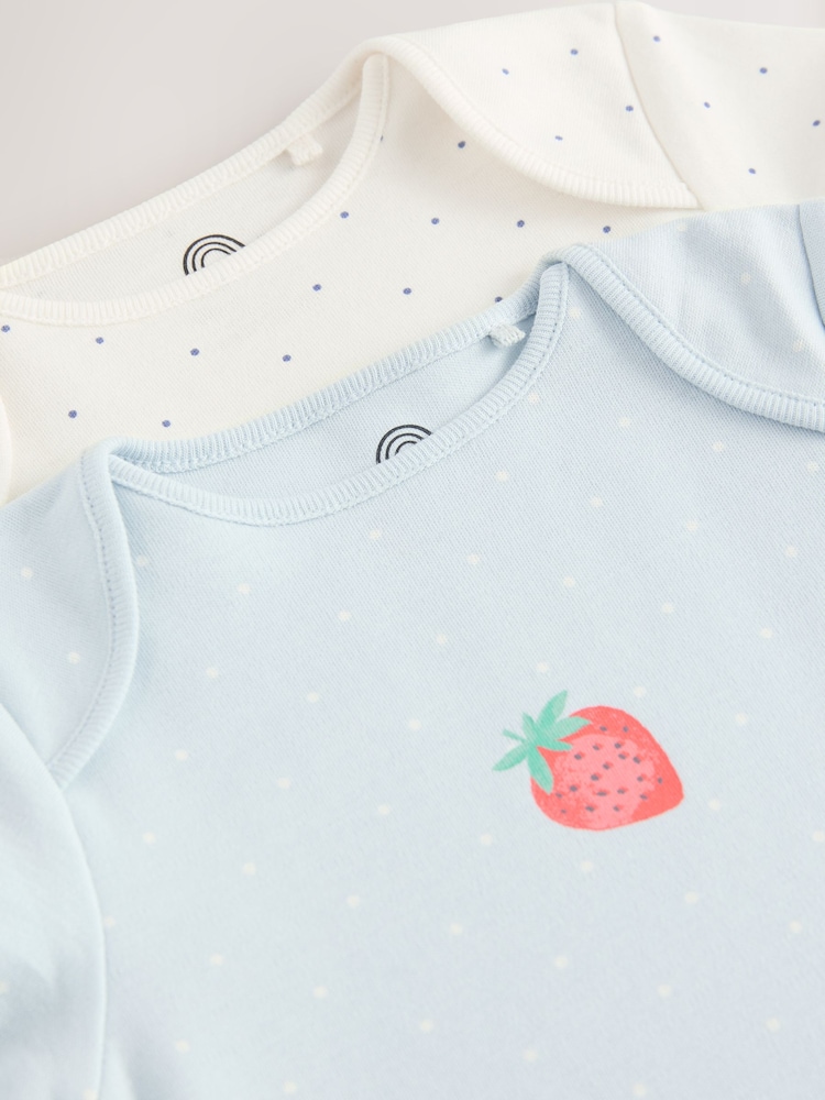 White/Pink 2 Pocket Strawberry Sleepsuit - Image 5 of 5