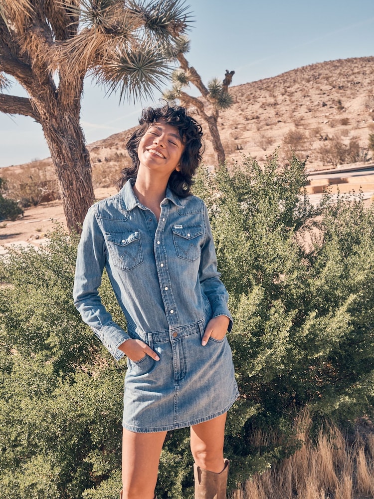 Wrangler Blue Longsleeve Denim Dress - Image 1 of 11